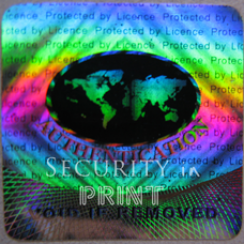Square 25mm Silver Self-Adhesive Hologram Security Sticker S25-4S